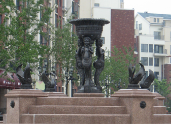 为合肥园艺小区铸造的铜雕喷泉